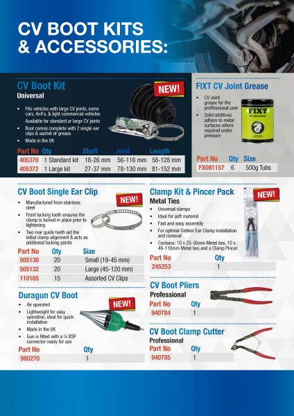 CV Boot Kit & Accessories A4 Leaflet
