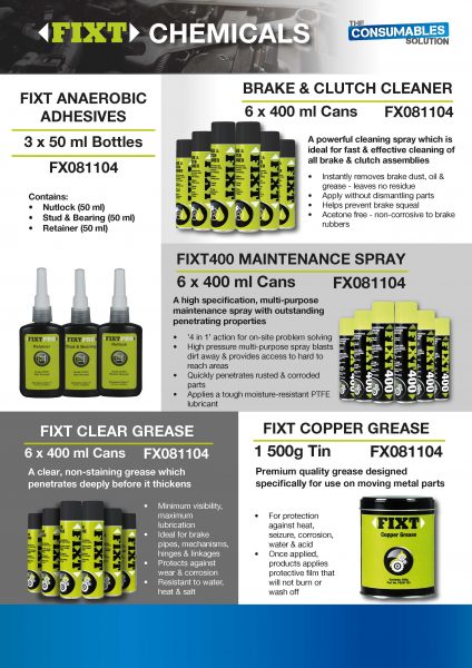 FIXT Chemicals & Trim Clip  A4 Leaflet